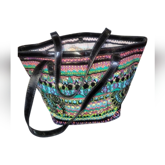 Sakroots Artist Circle Clear Fun Vinyl Summer Multicolor Tote Bag - Picture 4 of 8